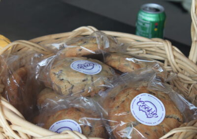 A basket full of cookies.