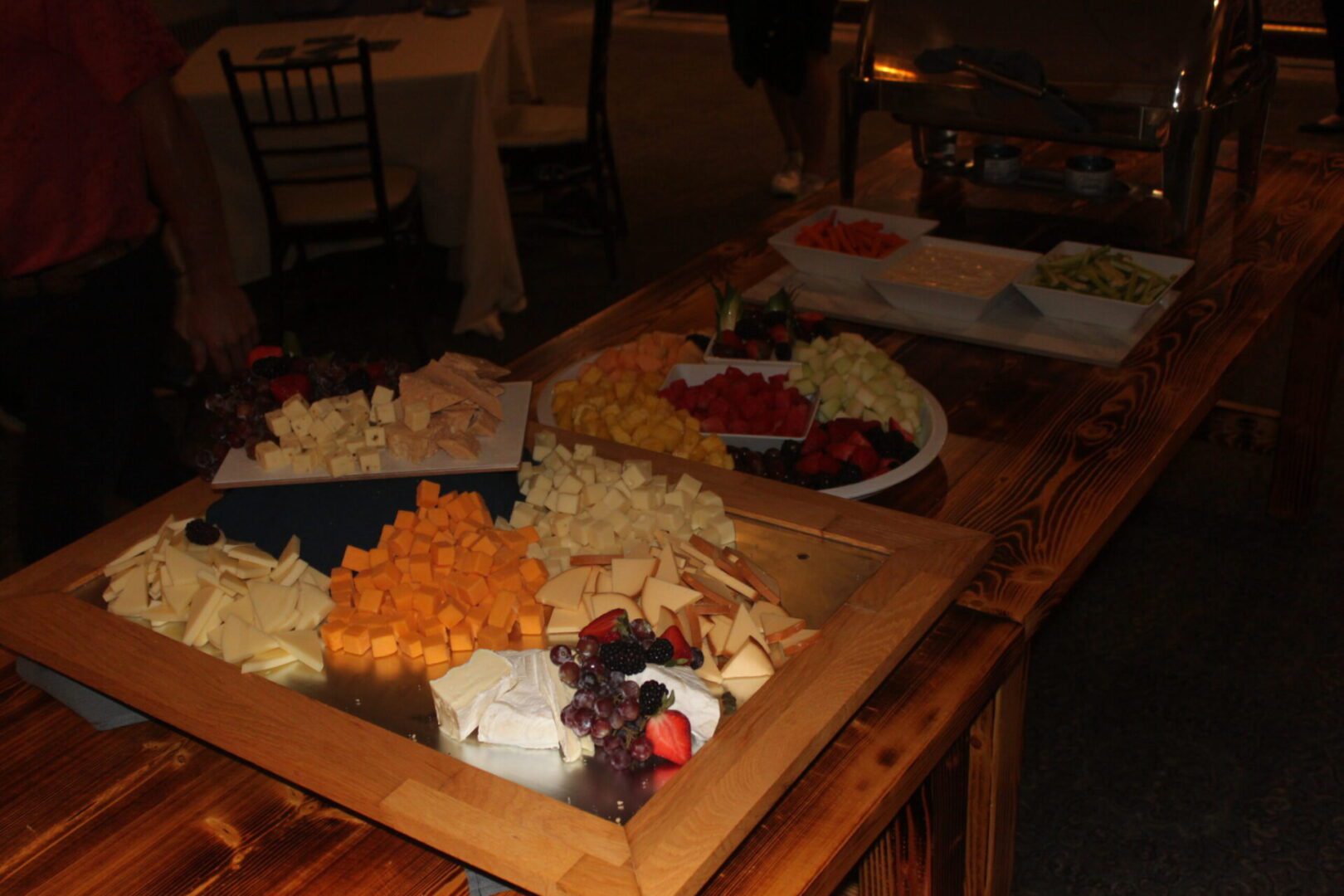 A table with a lot of food on it.