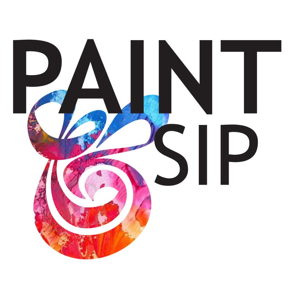 Paint and sip logo.