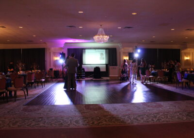 A dance floor in a ballroom.