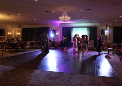 A group of people dancing on a dance floor.