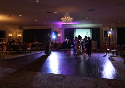 A group of people dancing on a dance floor.