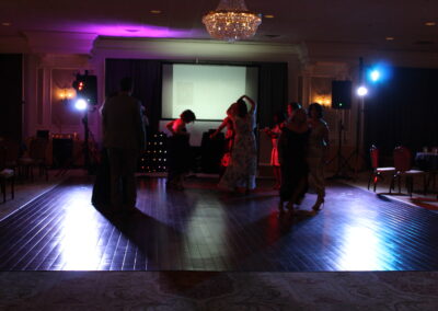 A group of people on a dance floor.