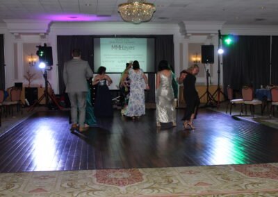 A group of people on a dance floor.