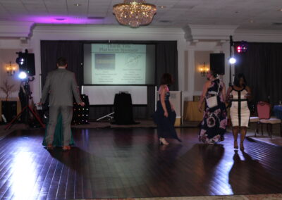 A group of people on a dance floor.