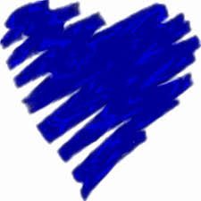 A blue heart on a white background.